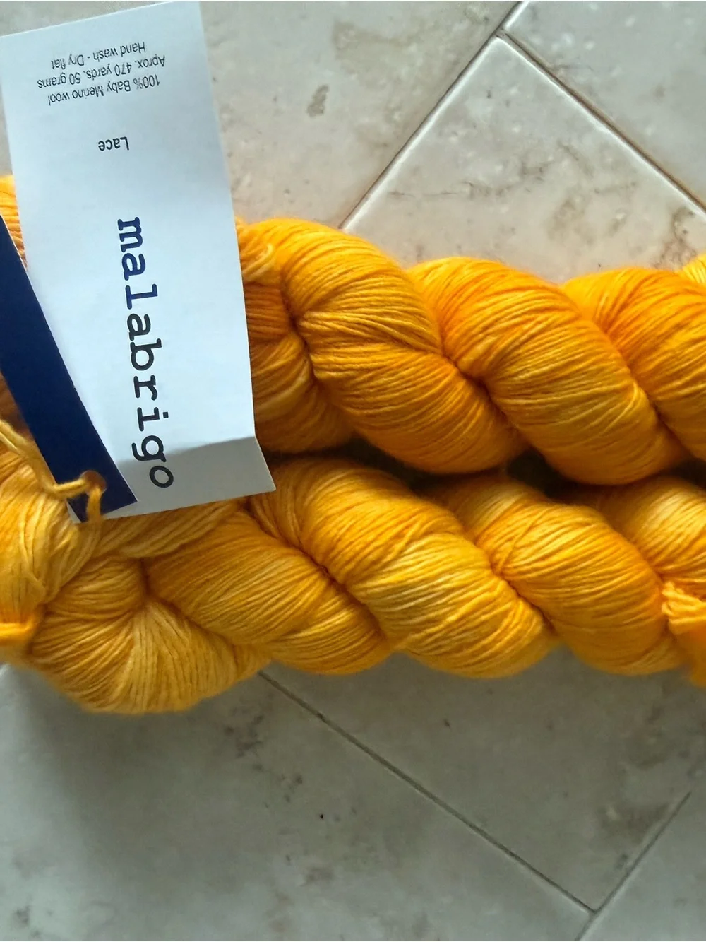 Malabrigo Lace Yarn in Vibrant Golden Yellow - Cadmium